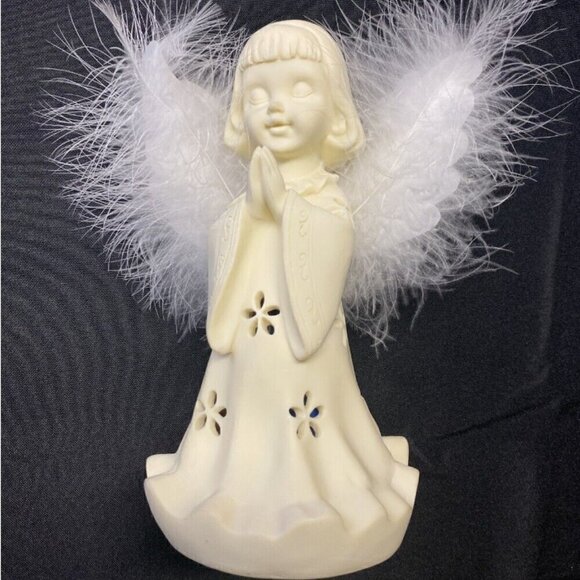 Angel's Glow illuminated sculpture fiber optic wings glow Christmas 2005 Vintage - Picture 1 of 7
